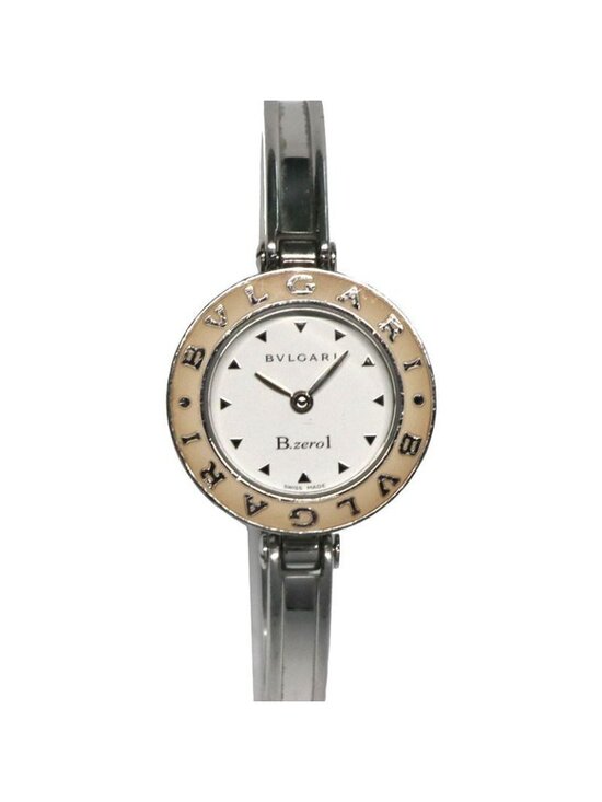 Bvlgari B.zero1 Bz22 S White SS Quartz Bangle Watch